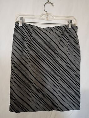 Express Black and Gray Diagonal Stripe Pencil Skirt Size S